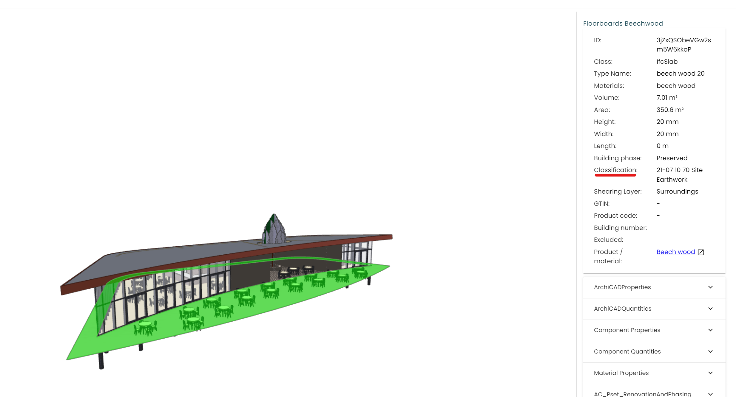 Classification in the 3D viewer