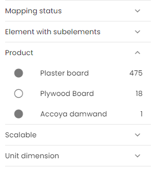 Multiple values chosen at the filter for product