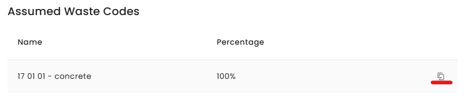 Adding the assumed waste code