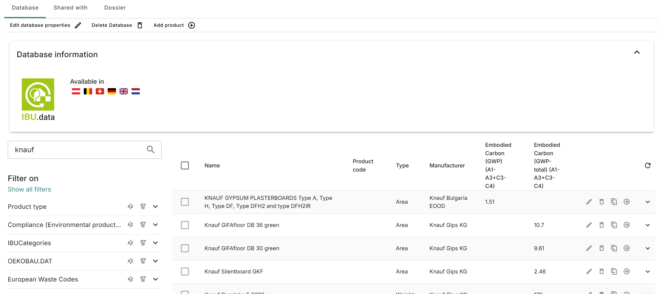 Searching for products from a specific manufacturer in a product database.