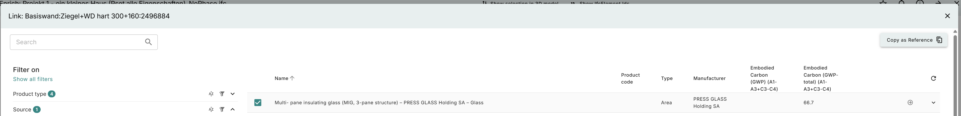 Adding a reference product from enrichment.