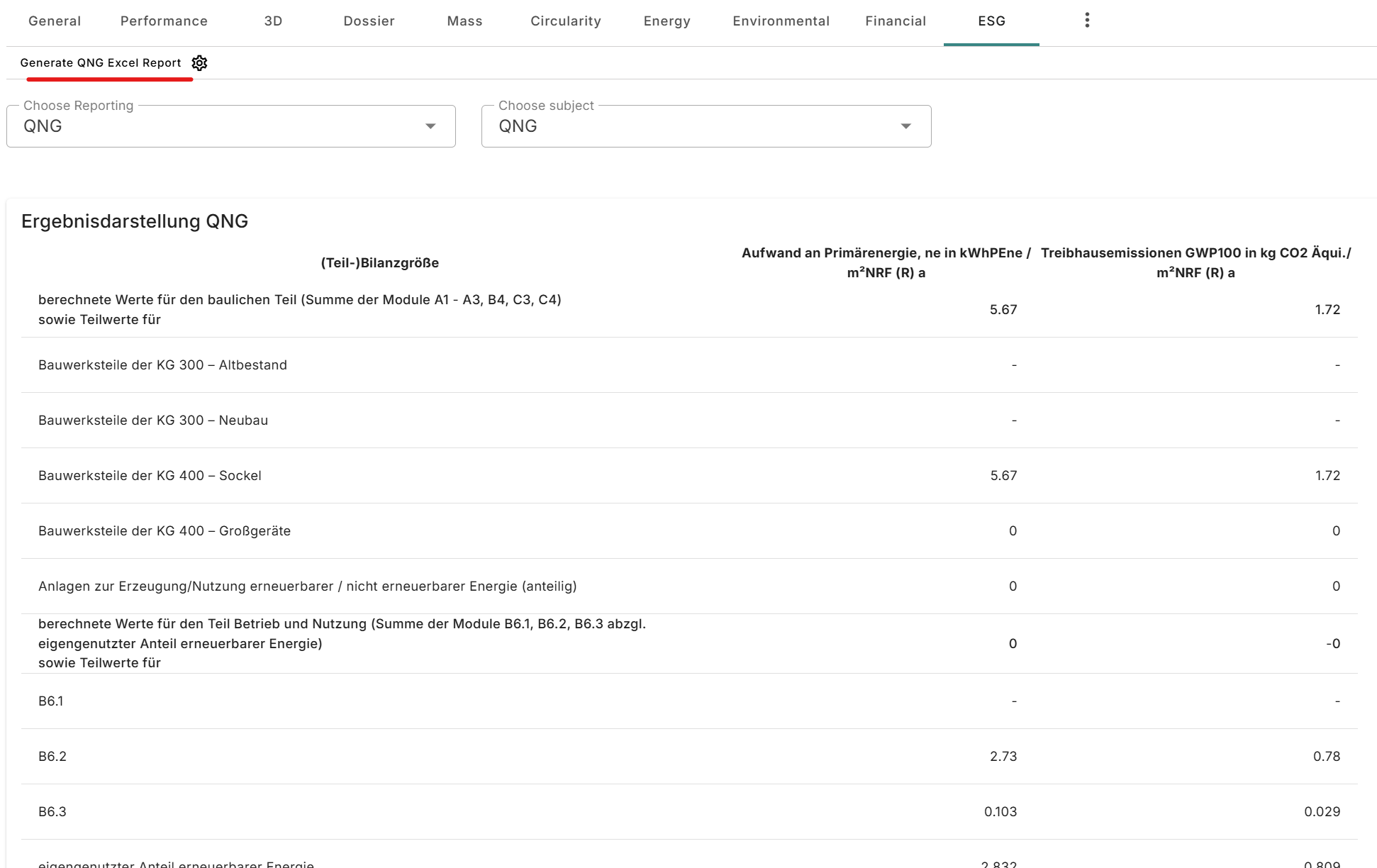 The button to generate the QNG excel report.