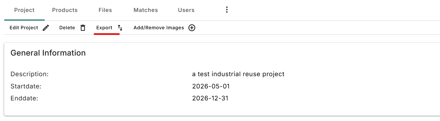 Exporting the project products in excel.
