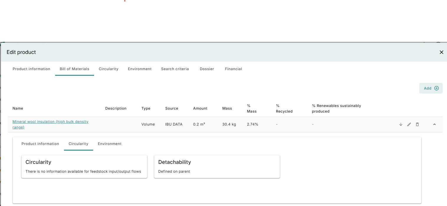 Detachability on a BoM product.